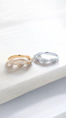 New Diamond Vine Twist Rings