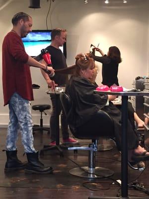 Nathan, Dewey, and Joyce looking fabulous as they make there clients feel beautiful and loved!