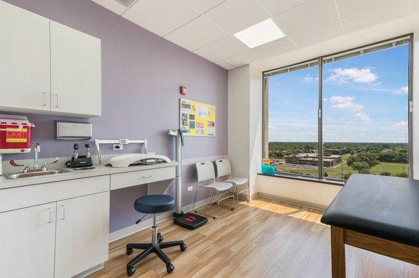 Beautiful exam rooms with views of downtown Chicago