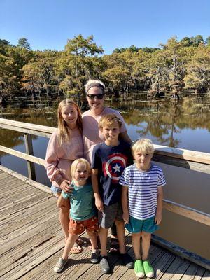 On the pier over the pond