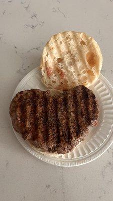 Hamburger meat in the shape of a heart