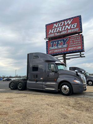 International truck parked in front of TFY Terminal in Muskogee