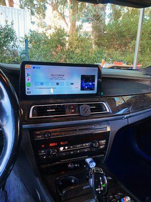 Touchscreen Apple Car Play android radio install for a 2012 BMW 750i