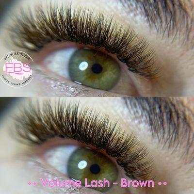 Volume Lashes with Brown Color