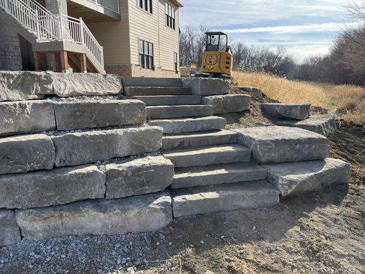 Natural 4' Blue Sandstone Steps