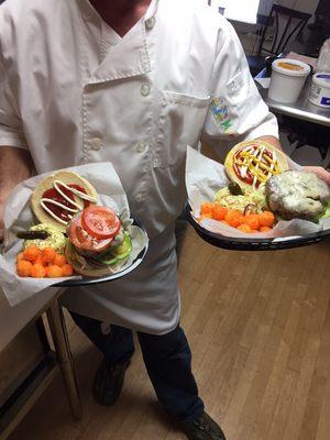 half pound hand packed steakburger now on the menu. So good you'll smack the clown.