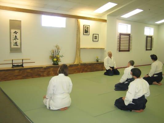 David Halprin Sensei doing warm ups at our inaugural dojo seminar