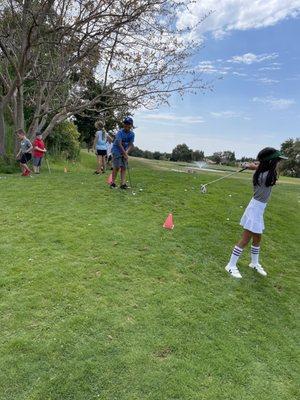 Junior camp chipping fun.