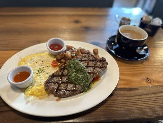 Steak and eggs I highly recommend!