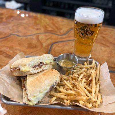 The Swiss melt with fries. This was the best "grilled cheese" ever. The apples and bacon jam on it was absolutely delicious.