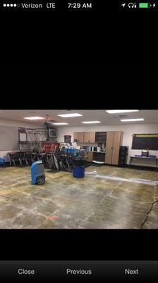 Classroom water damage