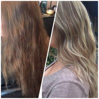 Balayage and babylights.