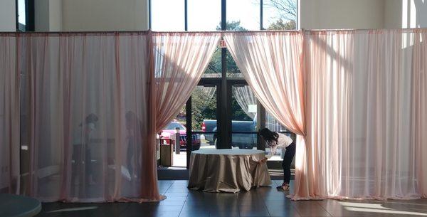 St. Charles Pipe and Drape Entrance by Advantage Events Decor & Design