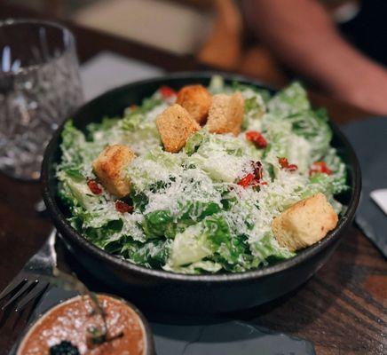 Caesar salad (weird bland-ish tasting dressing)