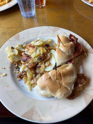 bacon egg and swiss on a roll