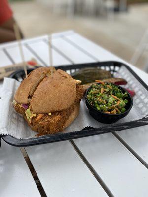 Vegan fried "chicken" sandwich - weekend brunch item