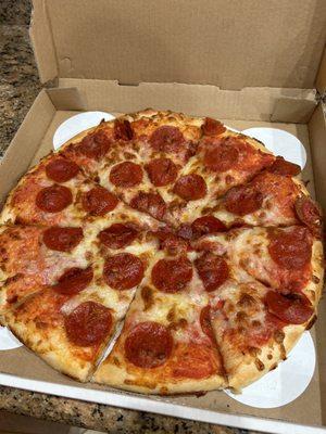 Pepperoni pizza from Sam's