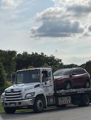 Our vehicle being towed