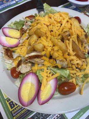 Grilled Chicken Salad "Pittsburgh" style with fries