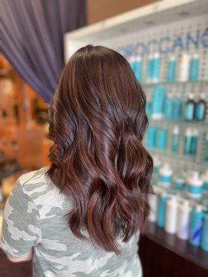 Red brown highlights and cut by Lydia