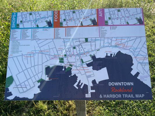 Downtown Rockland and Harbor Trail map