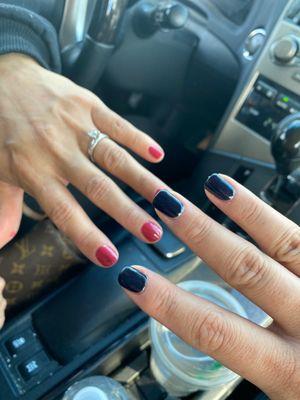 Pink and black nails