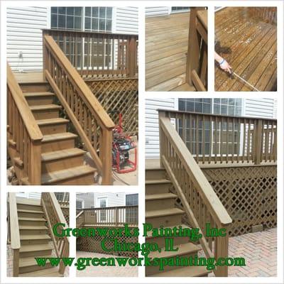 Exterior Deck Cleaning and Staining in North Center Area - Chicago,IL