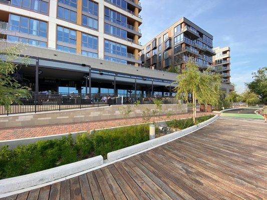 View of the patio from the small boardwalk