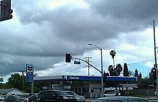 check out those amazing clouds! a deep pic for a simple gas station..LOL