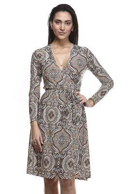 Paisley Printed Wrap Dress