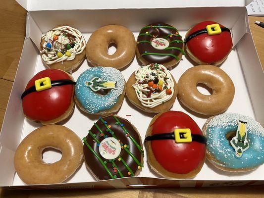 Elfun Christmas donuts dozen