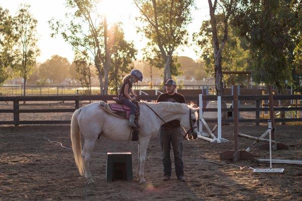 Our 6 year old daughters first time on a horse