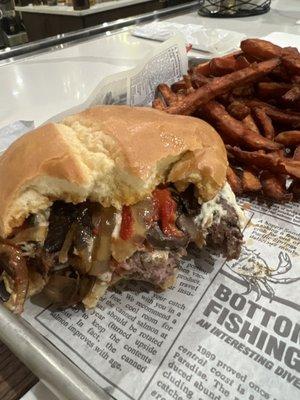 Farm Fresh Burger & sweet potato fries