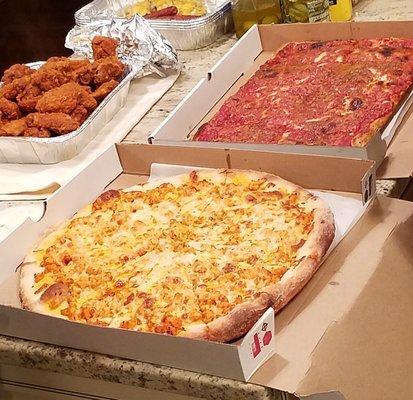 Buffalo chicken wings, buffalo chicken pizza and the new Sicilian pie!