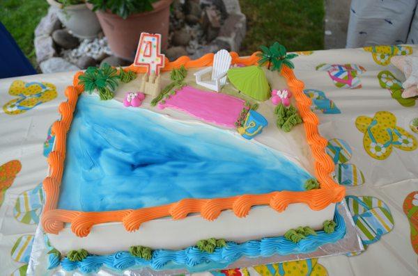 Tres Leches beach themed cake