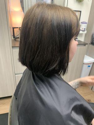 Before cutting into a textured pixie