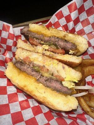 Cheeseburger made with high quality grass-fed patties