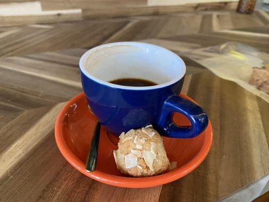 Heaven in the form of a double espresso and almond macaron. Best ever.