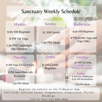 Sample of our weekly schedule