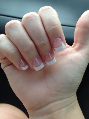 Acrylics w/ white tips! Love them!