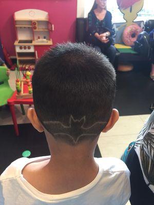 Just a Batman kinda day! Ask us about our special hair designs. Our stylists have super powers and you can have some too.