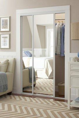 CW Tundra* quality closet door at en economical price. Painted 1 1/2" wide steel frame. Steel track and channel.