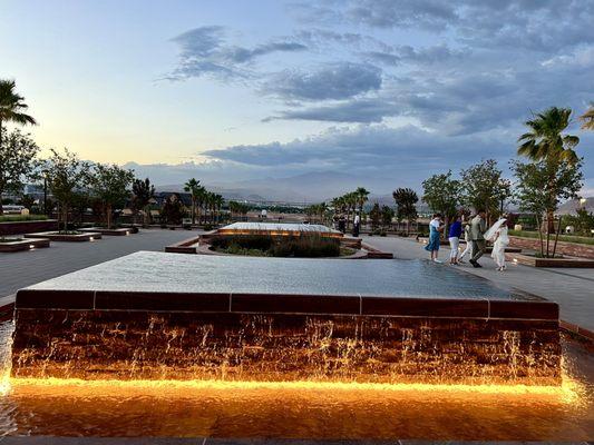 Water Feature at the red Cliffs Utah Temple in Red Cliffs, Utah