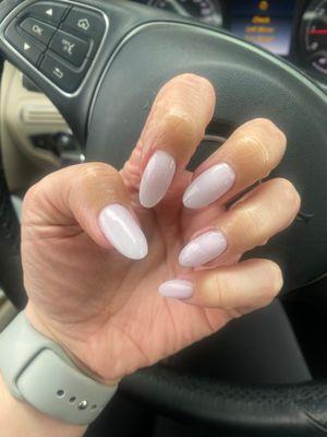 Almond nails, powder extension