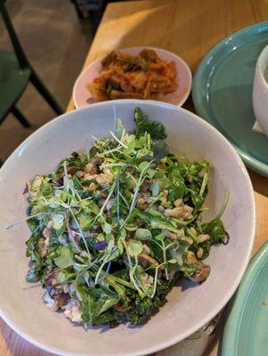 Miso sesame farro mushroom bowl