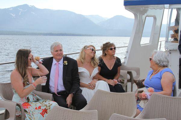 The Spirit of Tahoe was perfect for a family wedding. Plenty of room to socialize and for ceremony seating