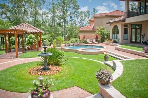 Tuscan inspired backyard design.