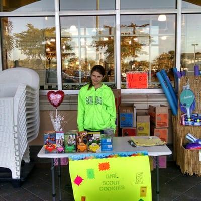 First Girl Scout cookie booth of the year