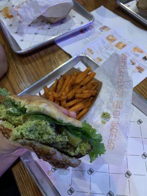 Falafel Burger w/ Sweet Potato Fries