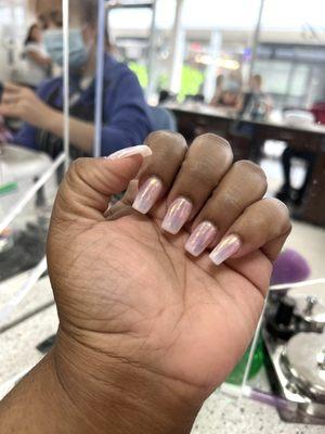 Chrome ombré french tip